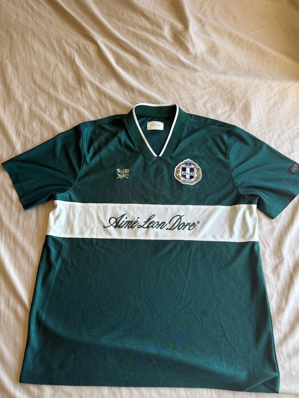 Aimé Leon Dore Team Soccer Jersey (Green) in size Small